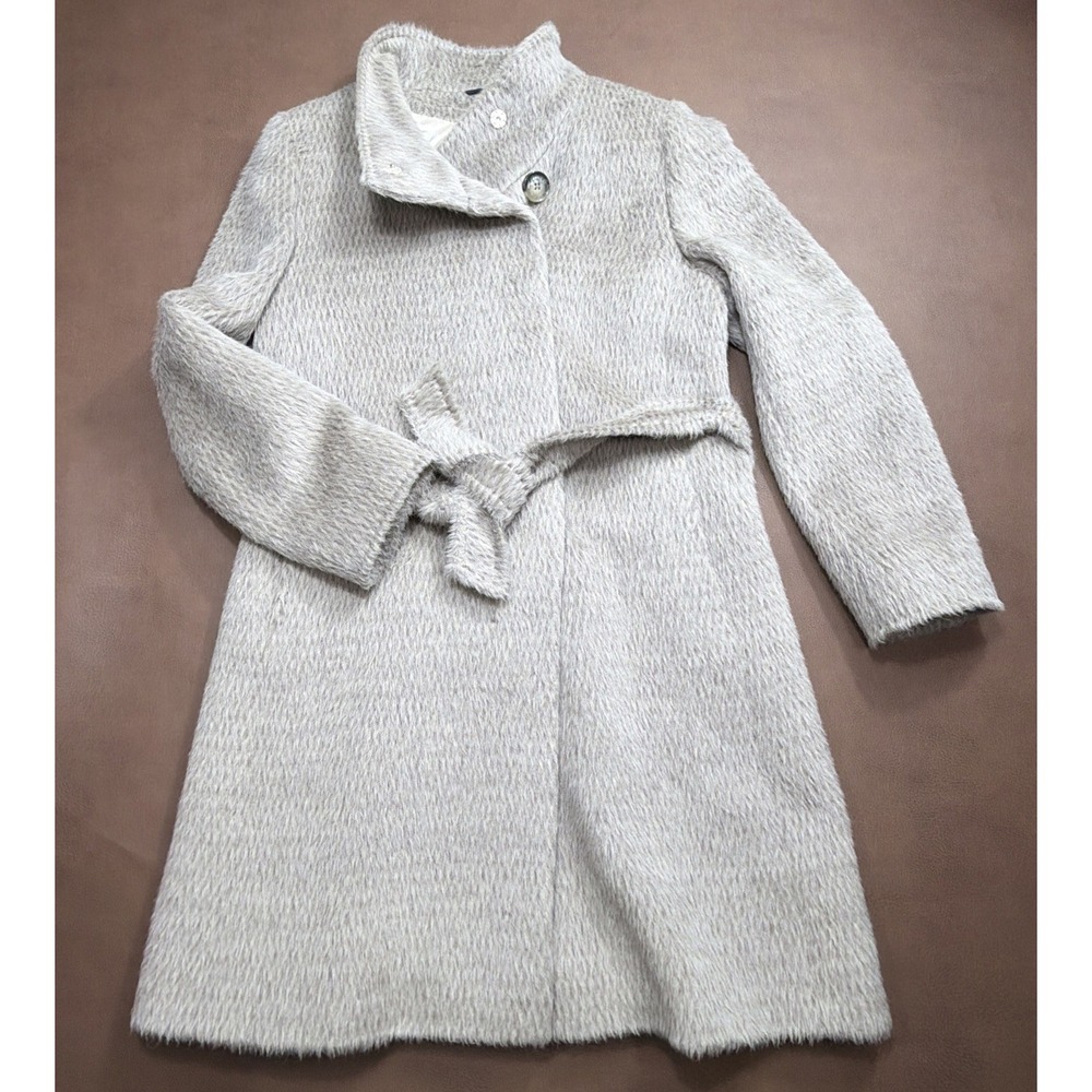 Cinzia Rocca Baby Llama & Wool Maxi Long Overcoat Sherpa Women's 10 Italy Rare!!